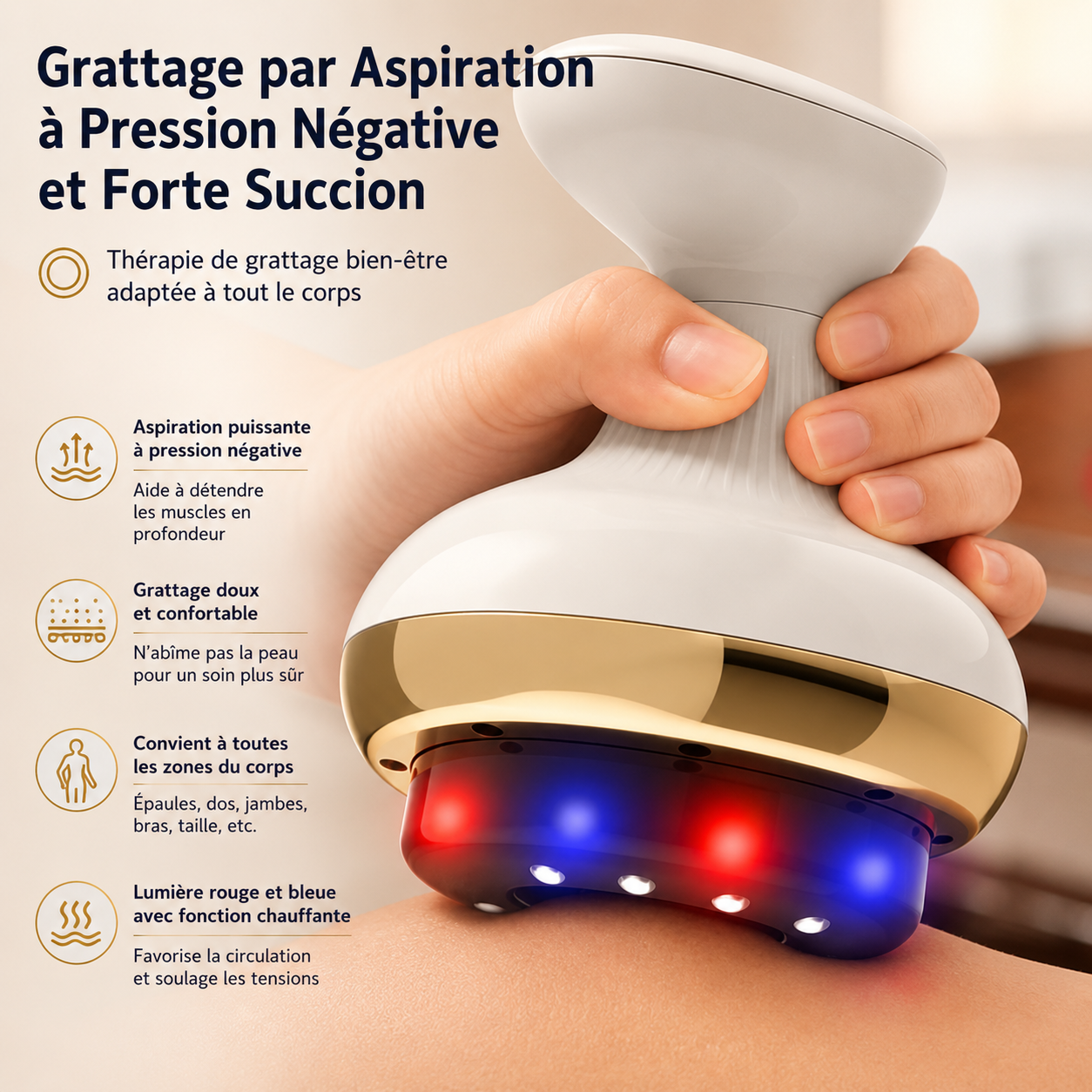 Gua Sha Électrique Chauffant – Massage Visage & Corps
